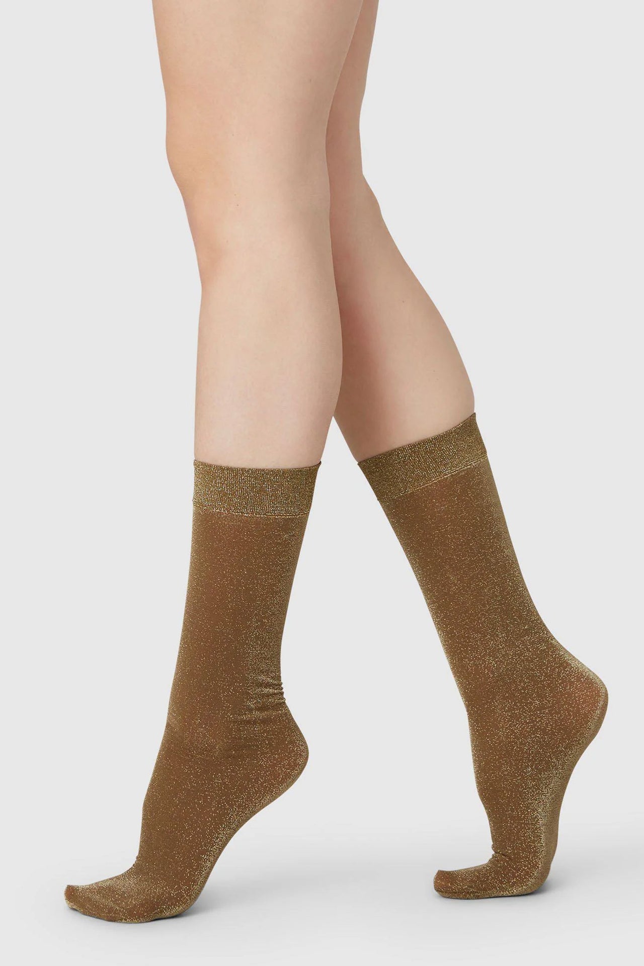 Ines Shimmery Socks in Taupe