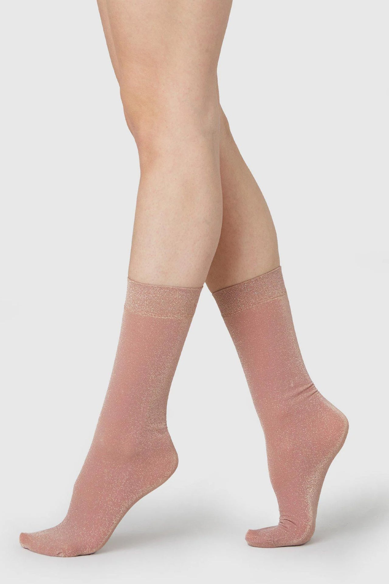 Ines Shimmery Socks in Rose Dawn