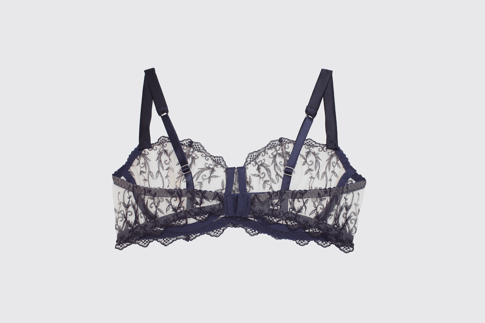 Muse Embroidered Sheer Balcony Bra from Luxury Lingerie Designer Fleur of England